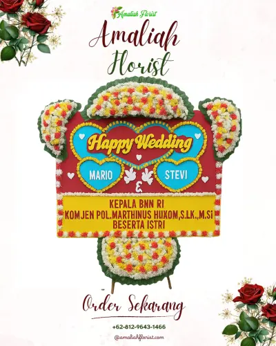 Karangan Papan Bunga Pernikahan di Kajen